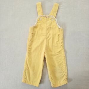 Vintage Girly Yellow Cord Overalls 12 months